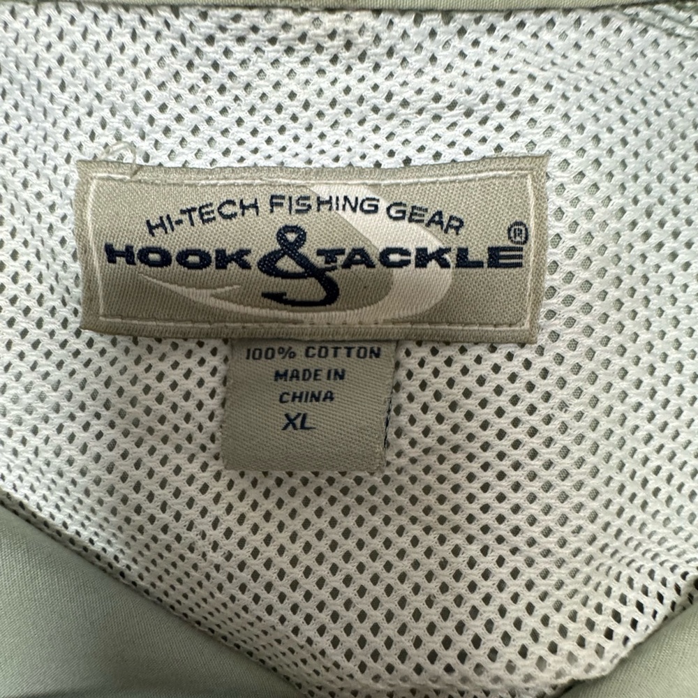 Hook&Tackle High Tech Fishing Gear Men's Short Sleeve Button Down Shirt size XL - Picture 10 of 12